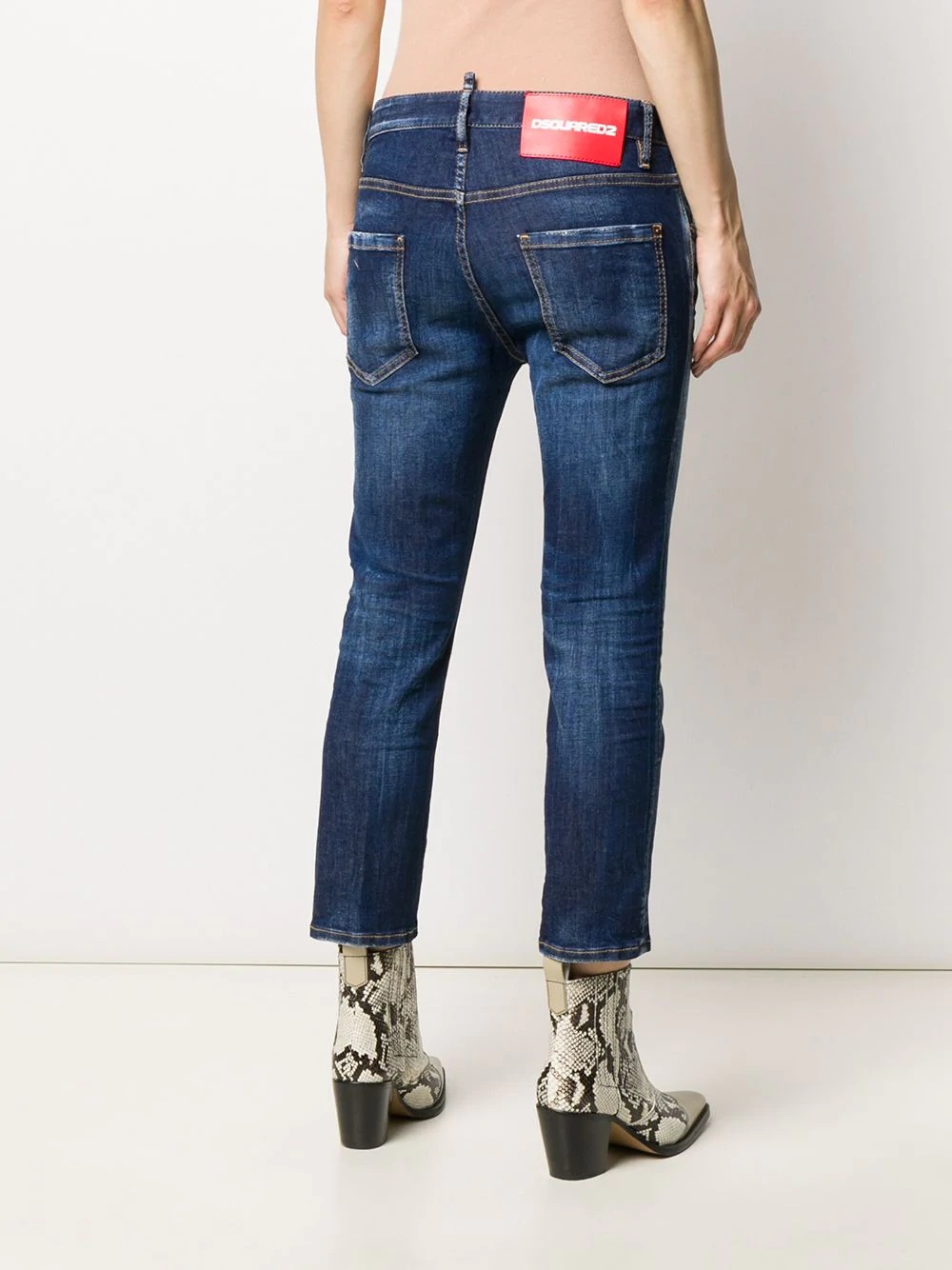 cropped slim-fit jeans - 4