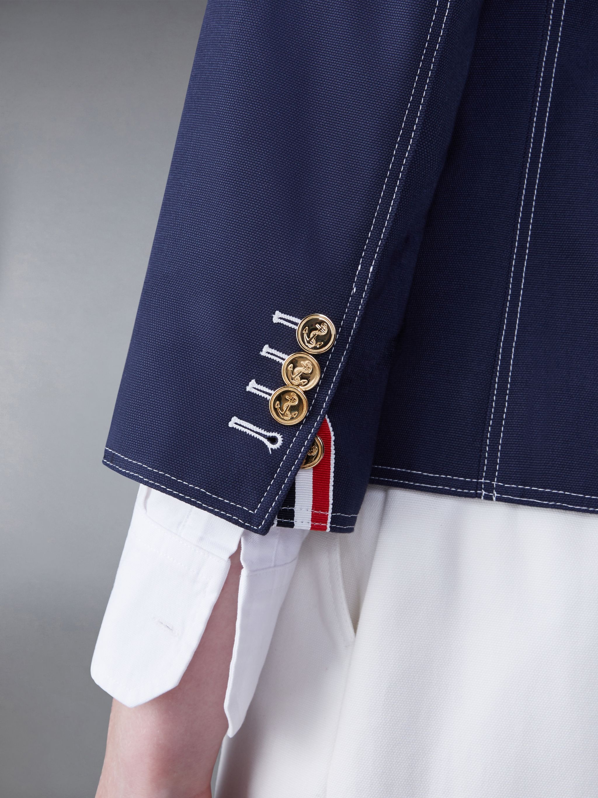 Cotton Canvas Cropped Patch Pocket Sack Jacket - 4