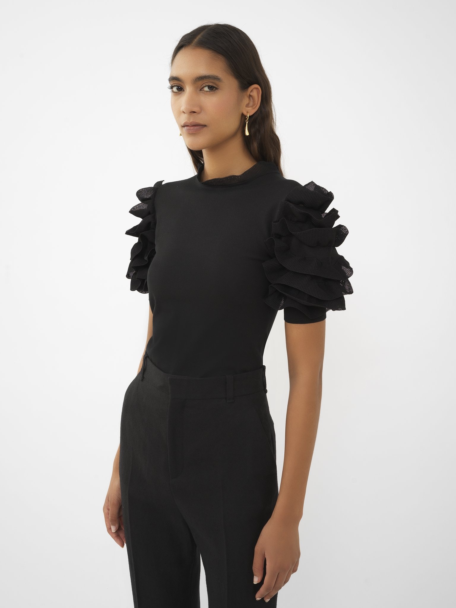 SHORT-SLEEVE RUFFLED TOP - 4