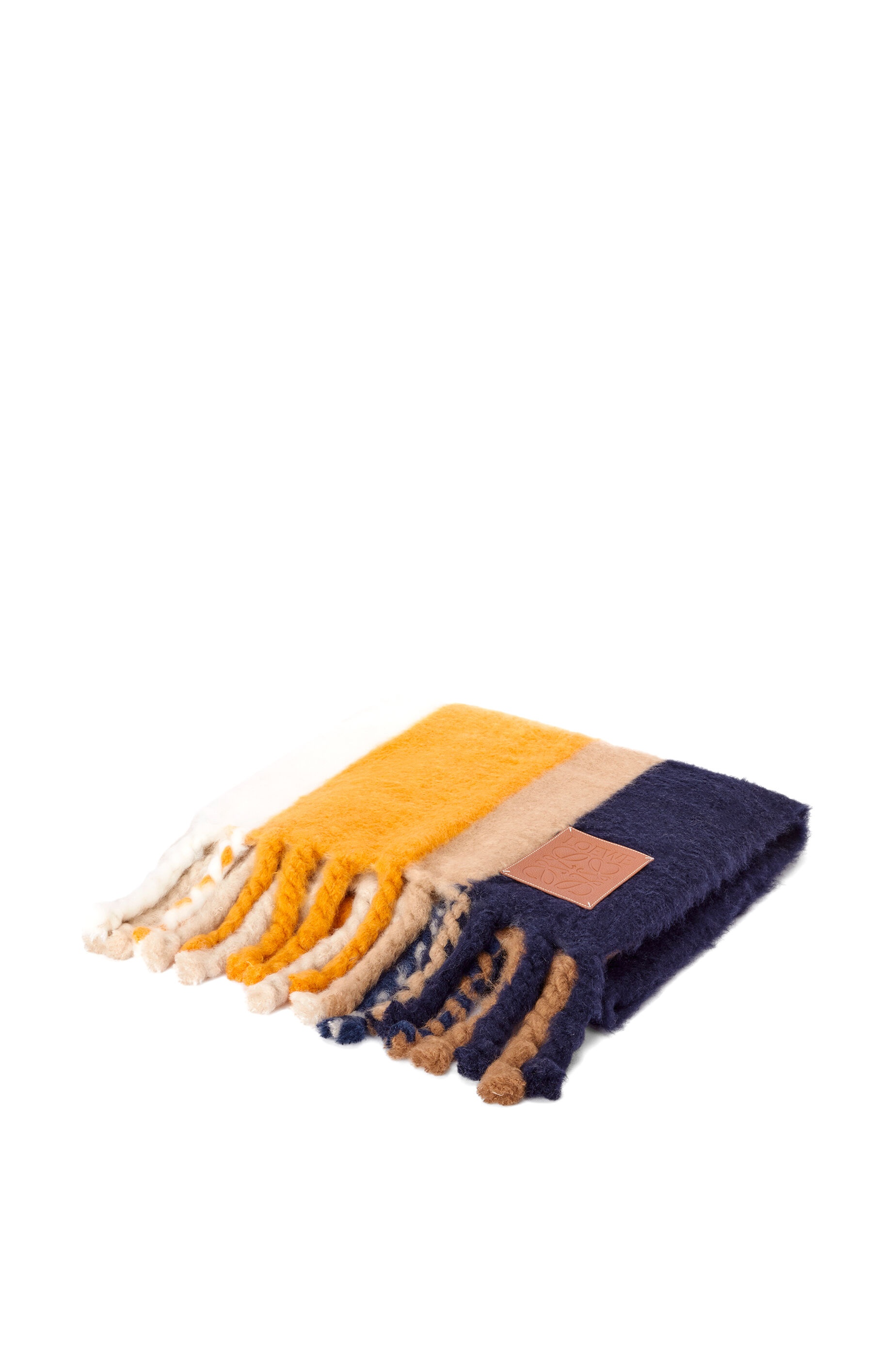 Stripe blanket in mohair and wool 1