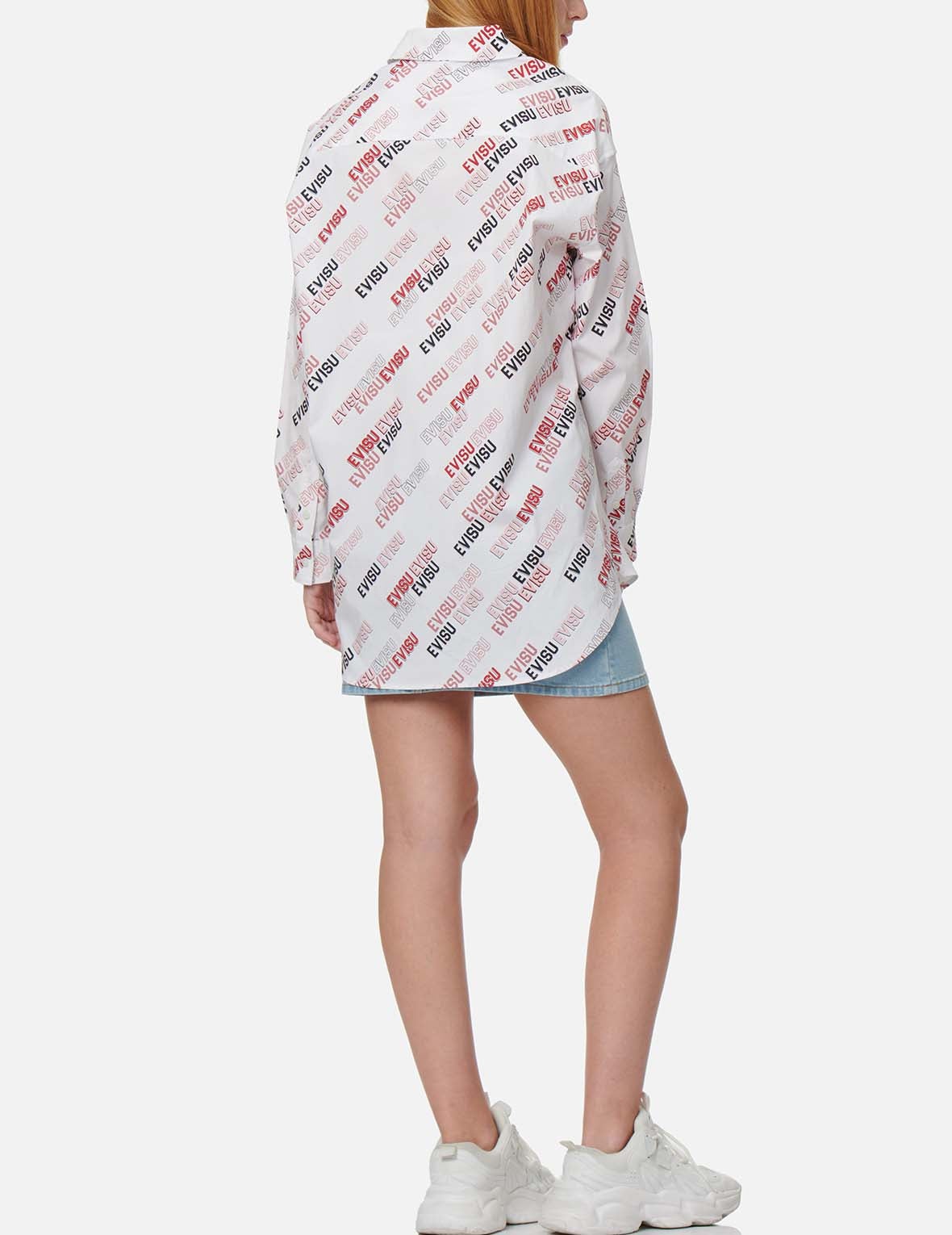 Allover Logo Print Shirt Dress - 6