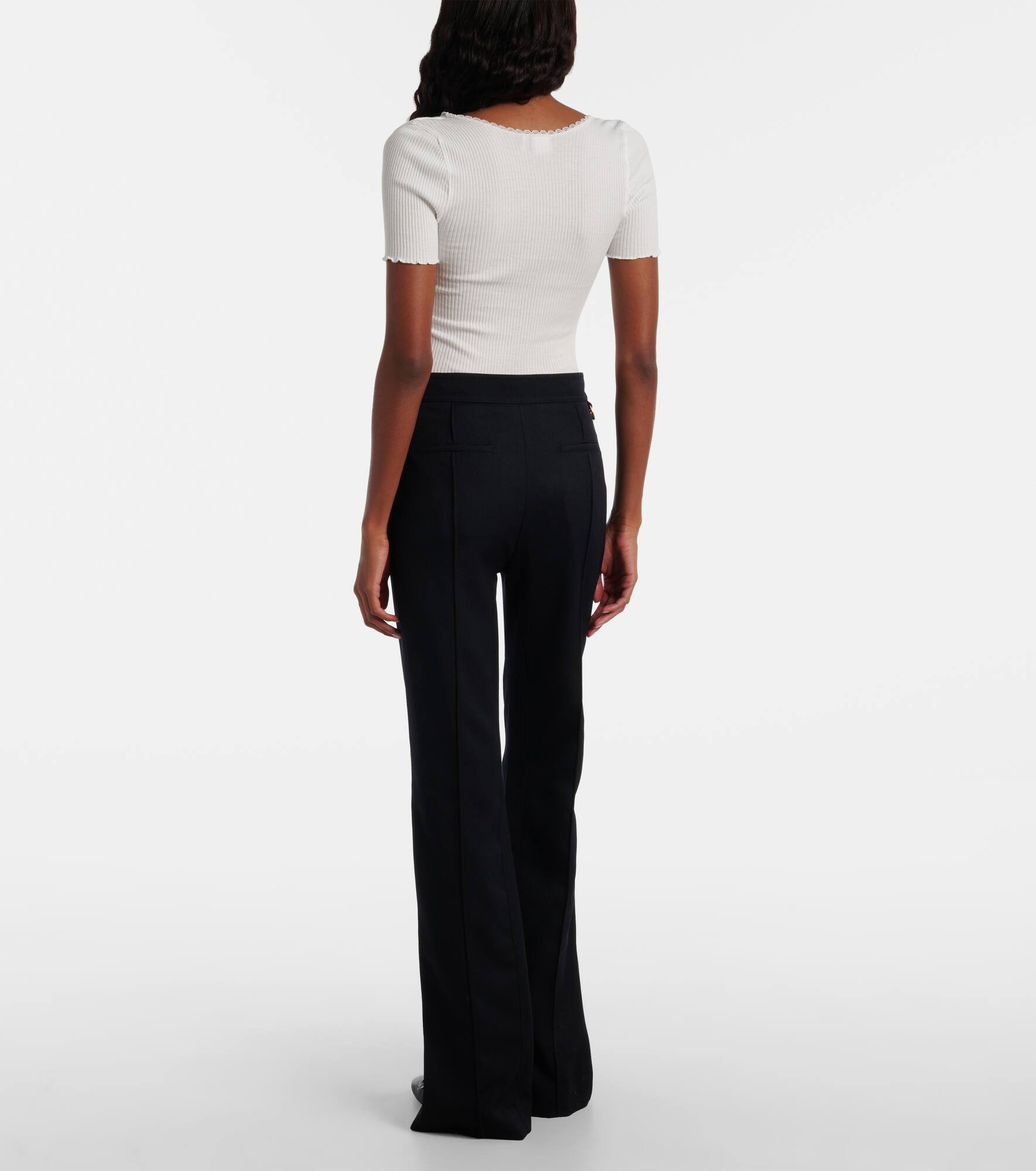 Virgin wool gabardine flared pants - 3