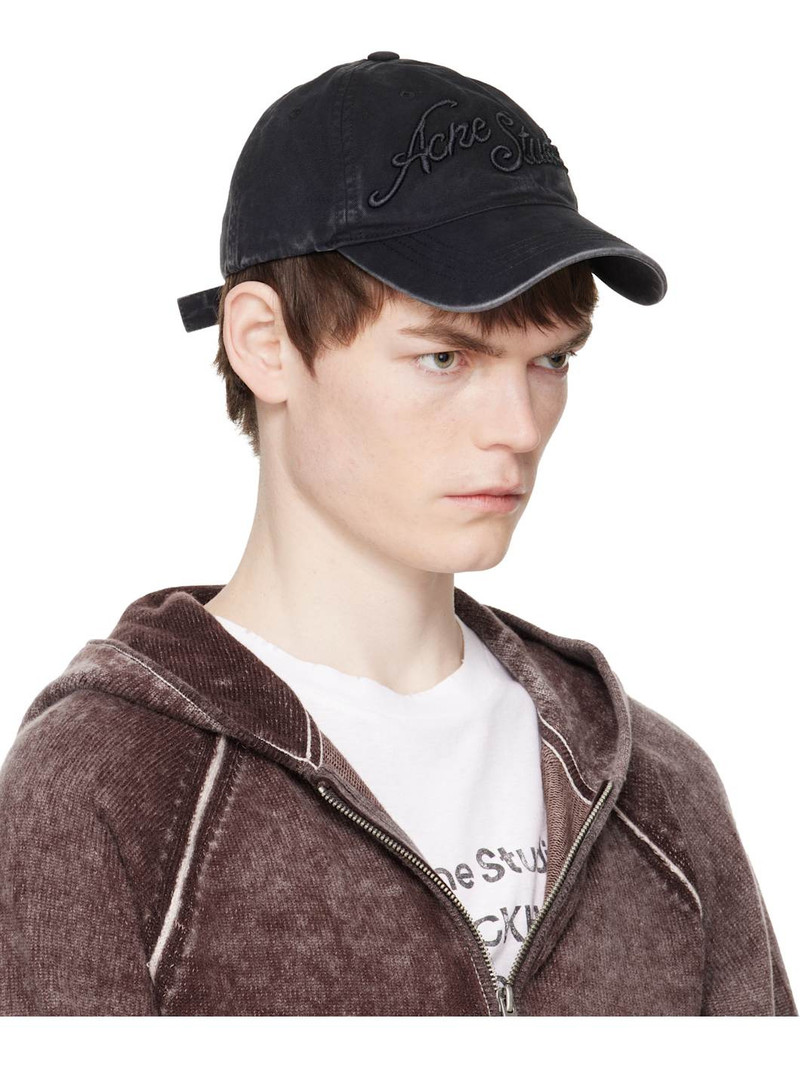 Acne Studios Black Embroidered Logo Cap outlook