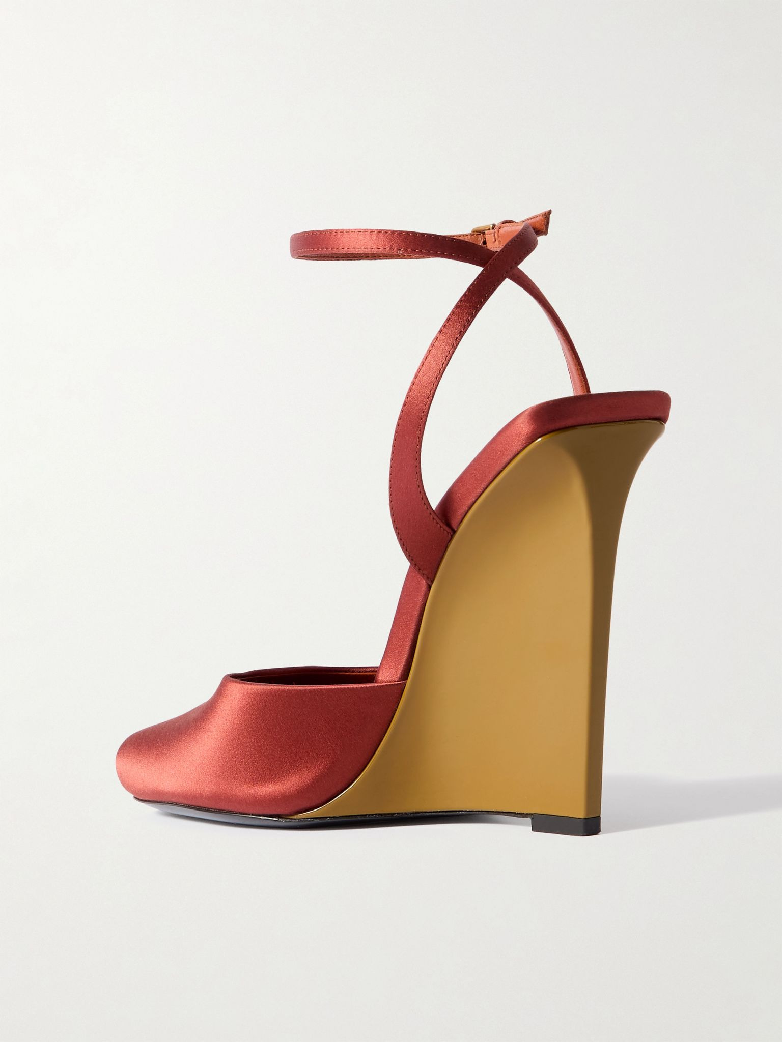 La Scandale satin wedge sandals Red - 3
