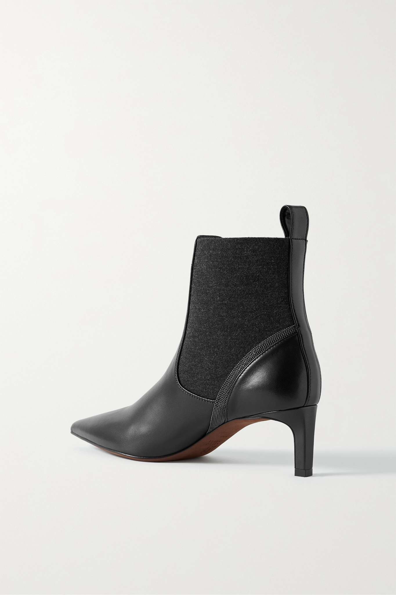 Bead-embellished suede and cashmere Chelsea boots - 3