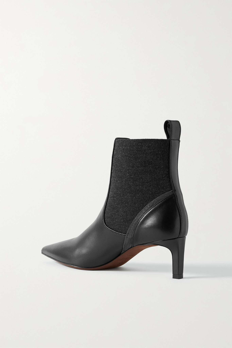 Bead-embellished suede and cashmere Chelsea boots 3