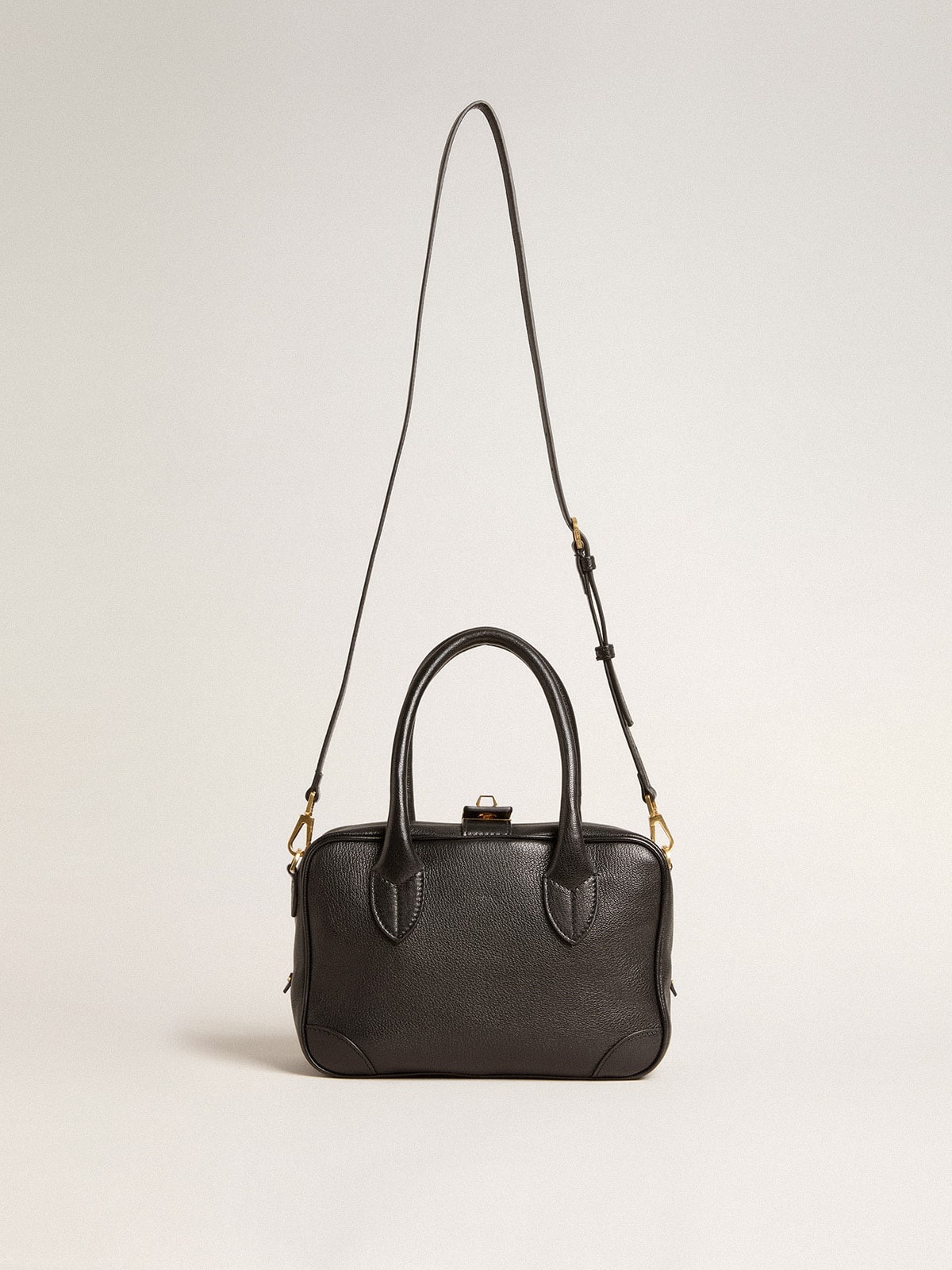 Vita Bag in black sheepskin leather with gold details - 5