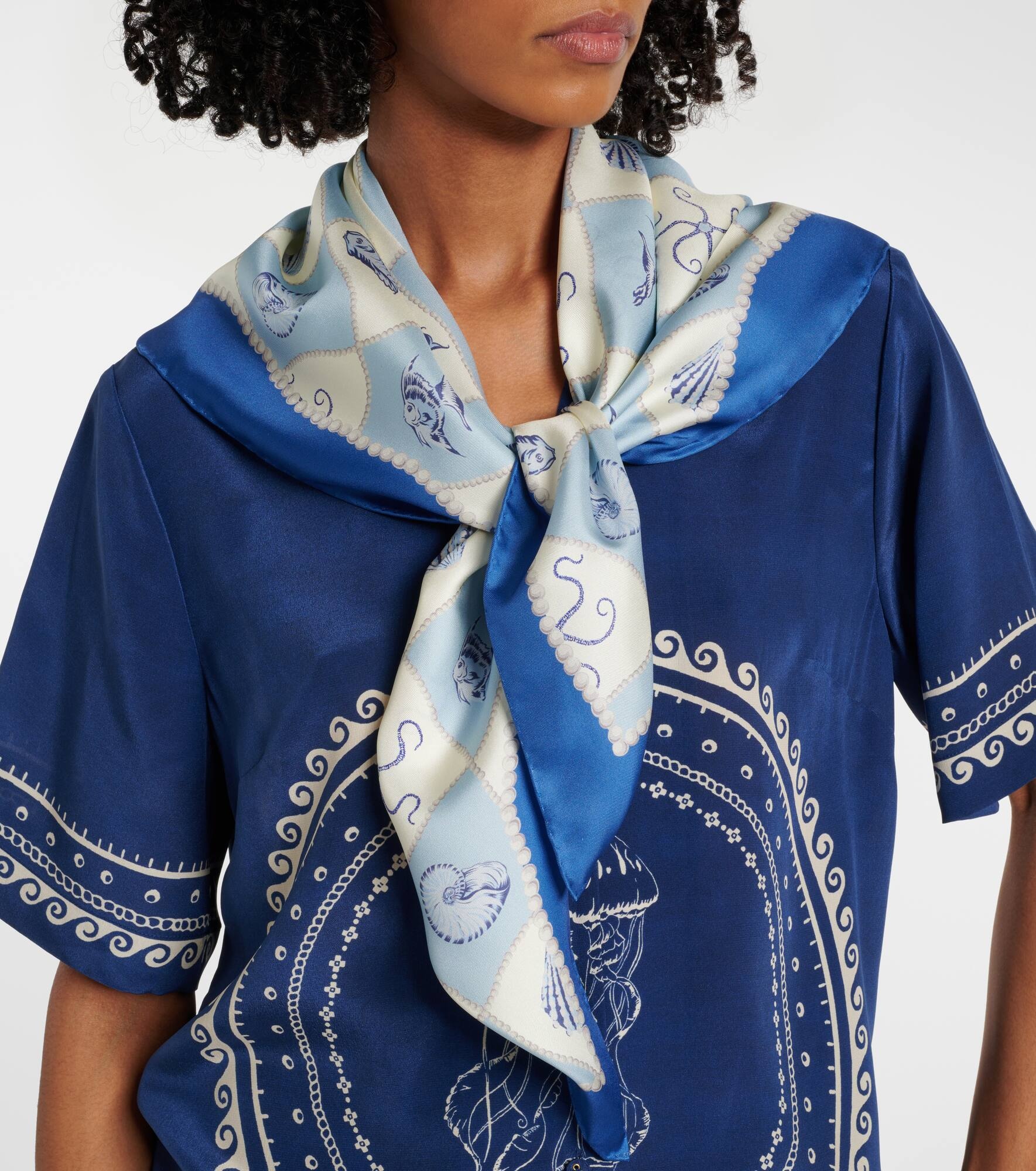 Pia printed silk scarf - 2