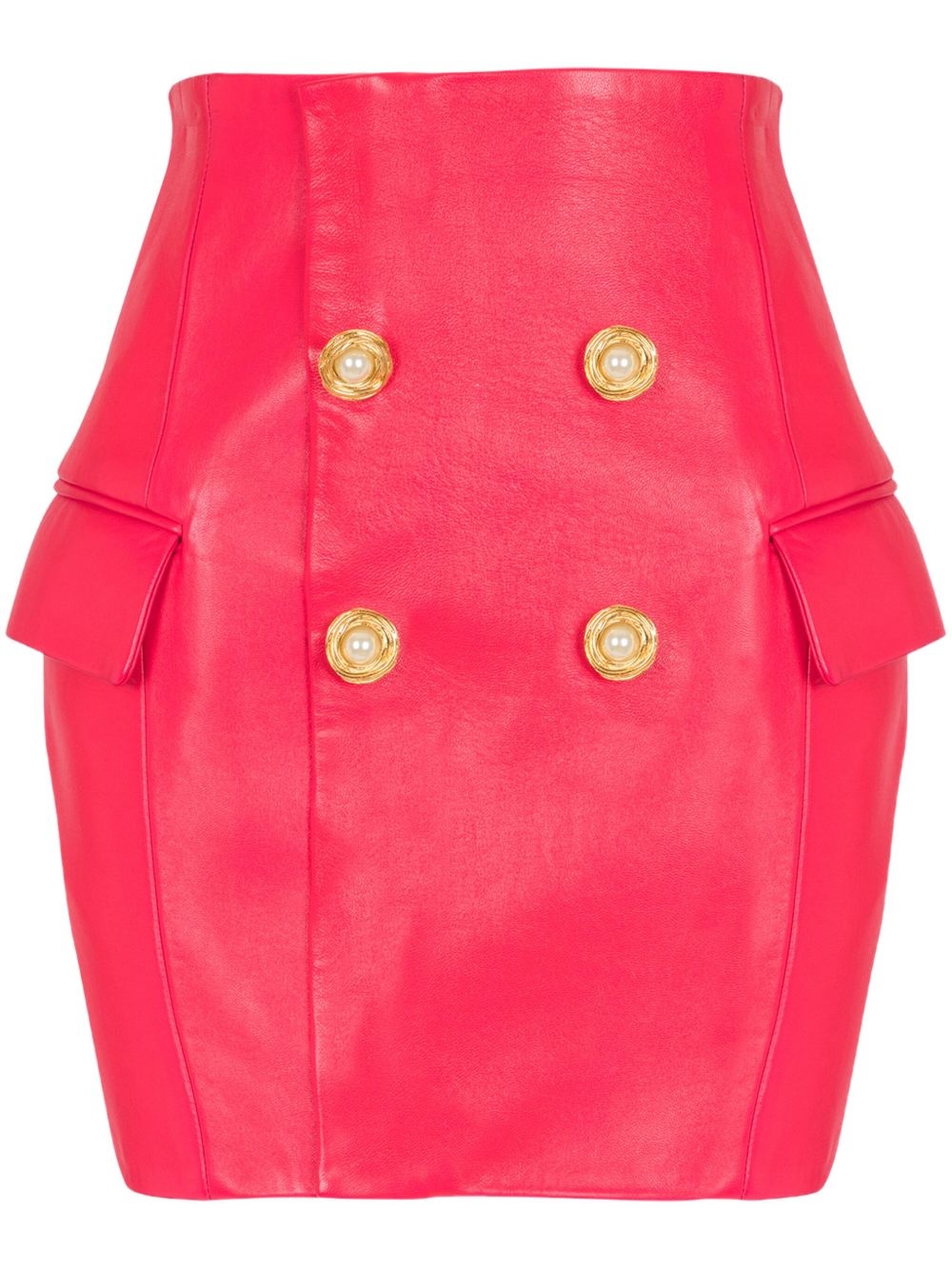 lambskin mini skirt - 1