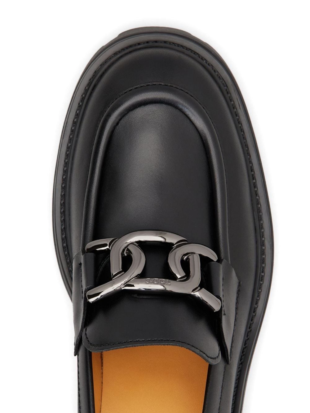 logo-buckle leather loafers - 5