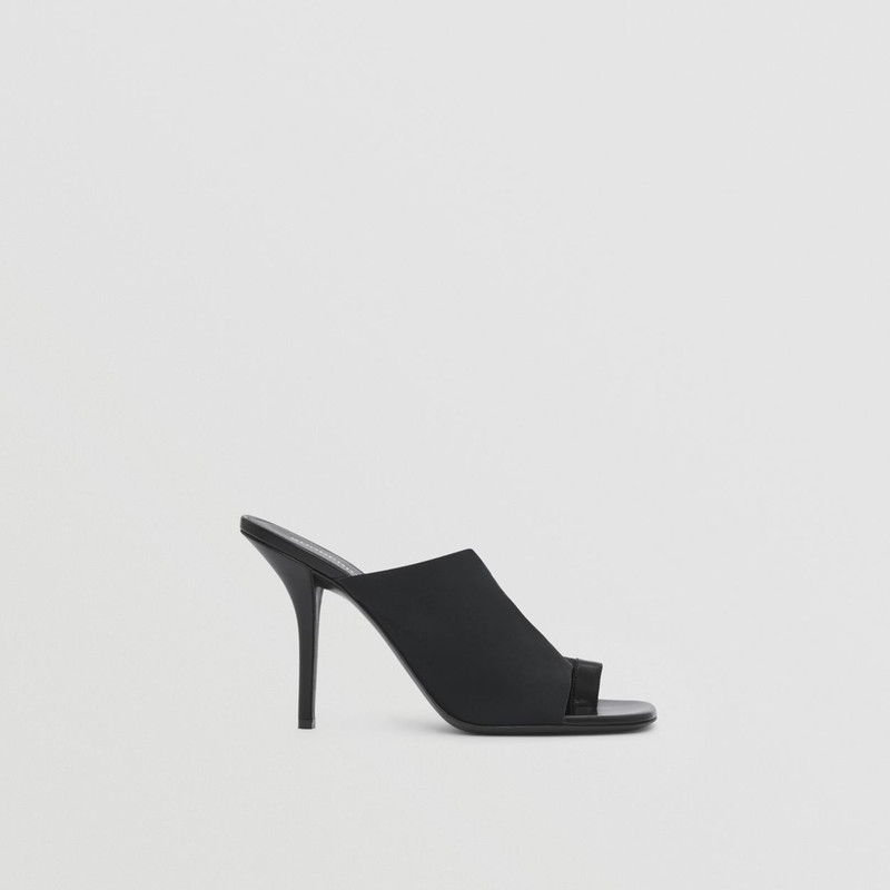 Stretch Jersey and Leather Mules 6