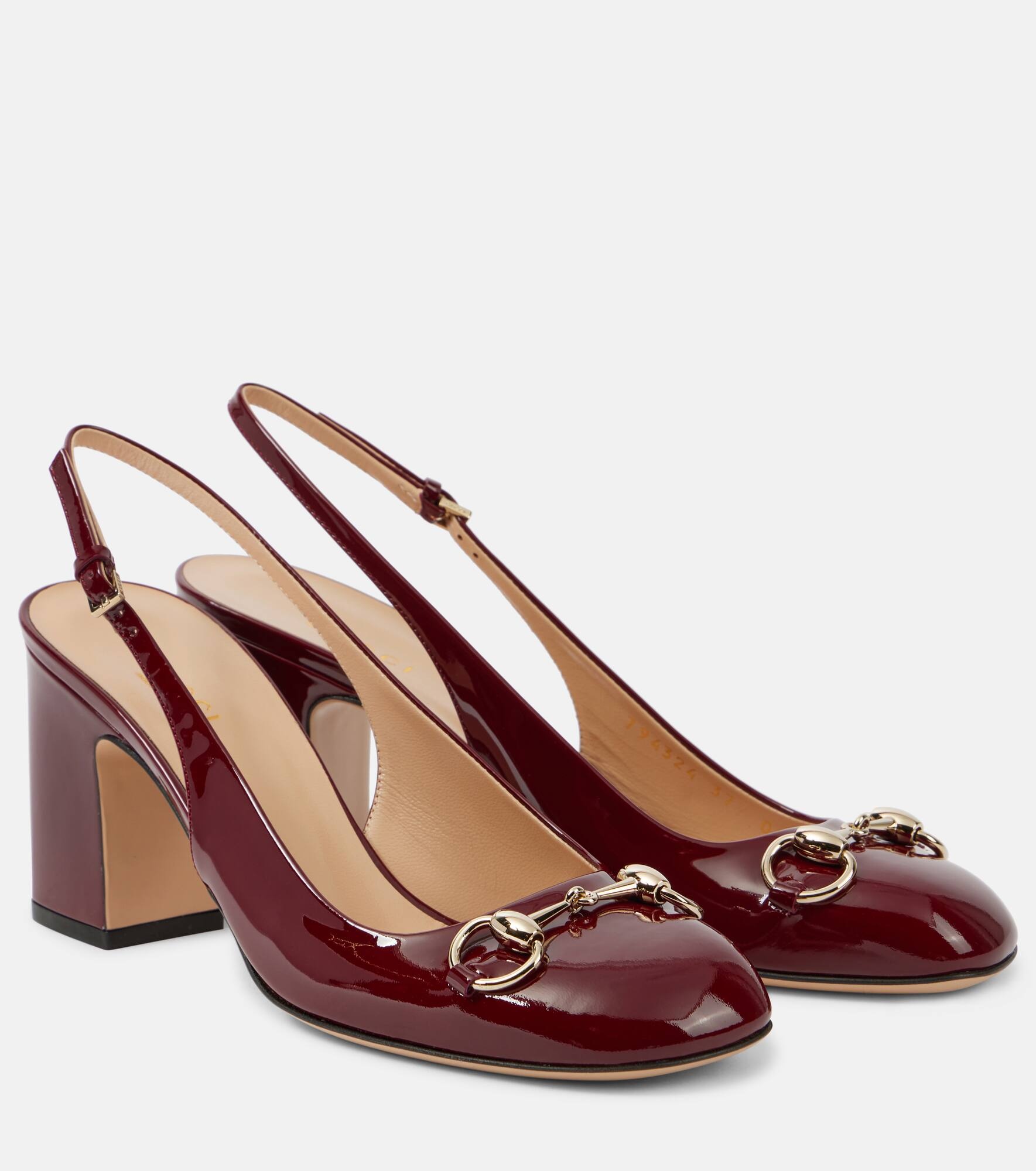 Horsebit patent leather slingback pumps - 1