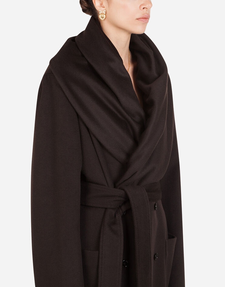 Belted cashmere robe coat - 4