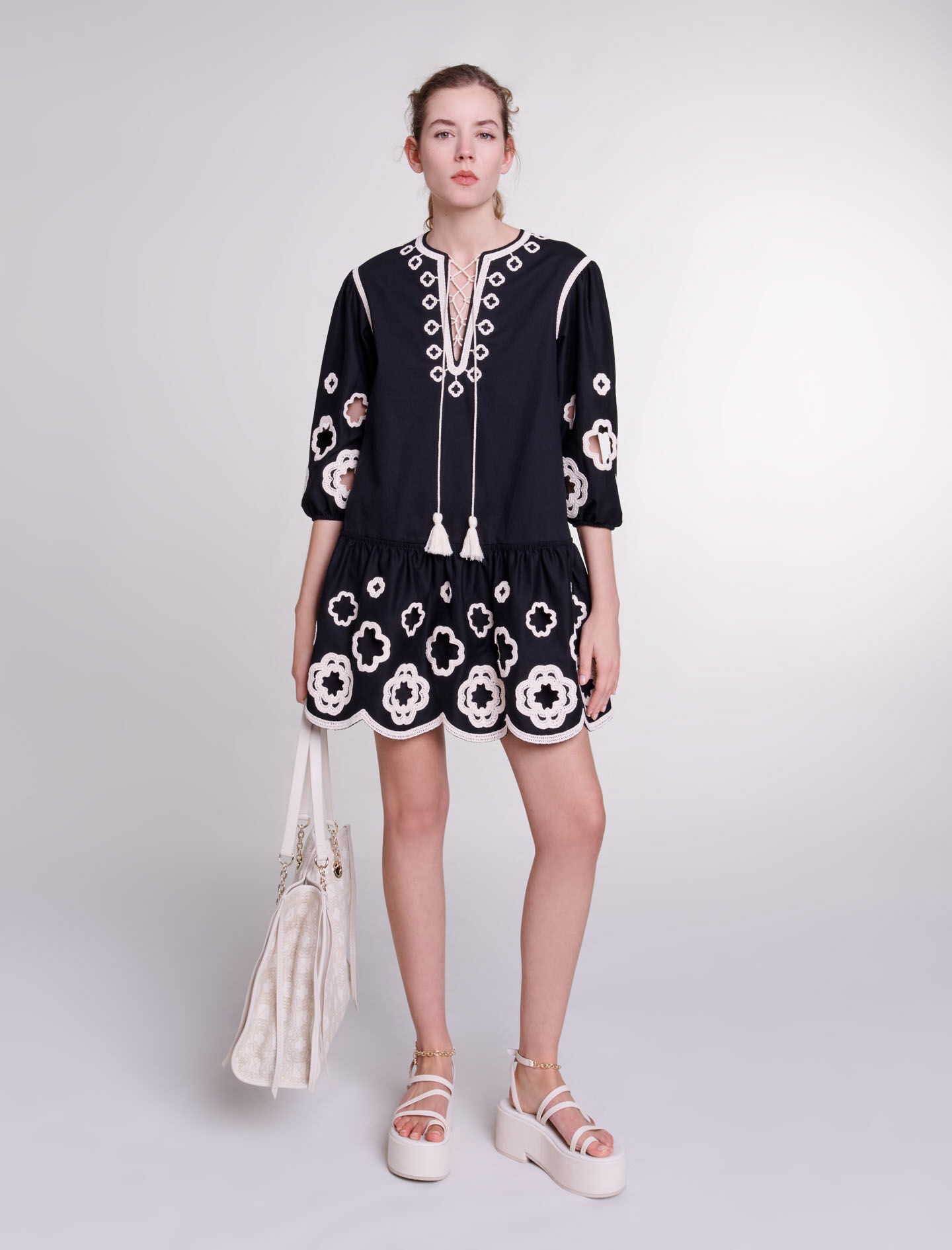 Short embroidered tunic dress - 2