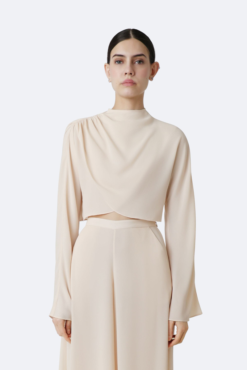 LAPOINTE Georgette Draped Neck Dolman Top outlook