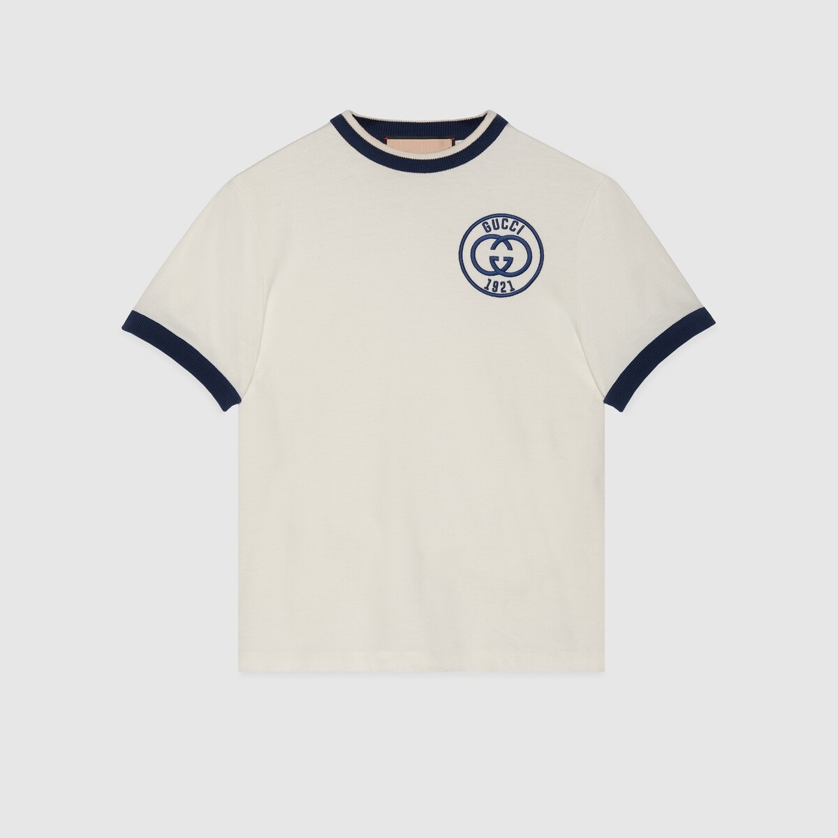 Cotton jersey T-shirt with Gucci embroidery - 1