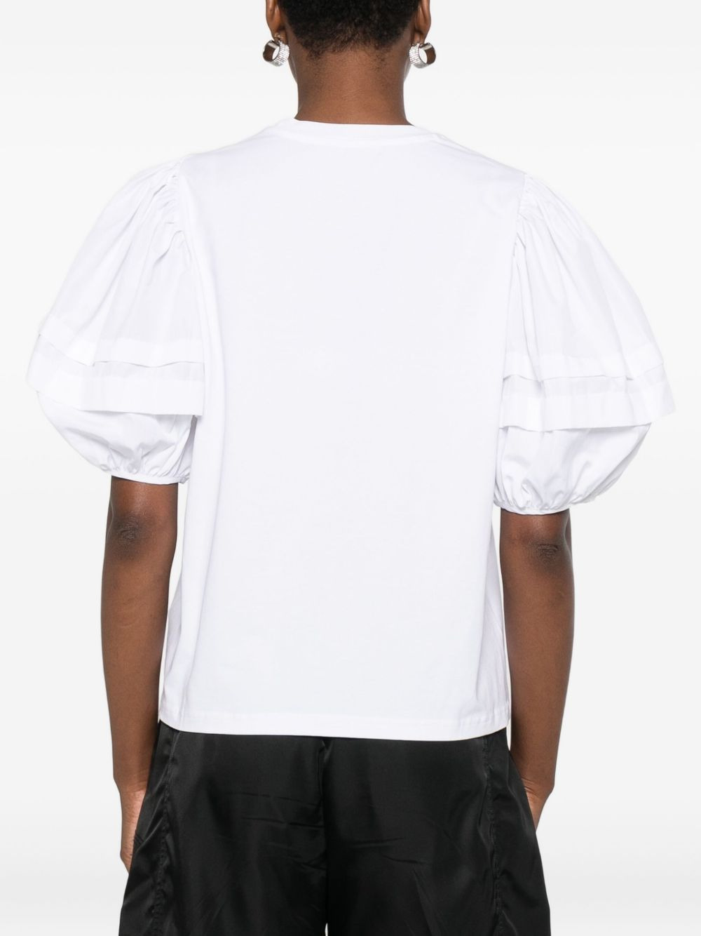 puff-sleeves cotton-blend top - 4