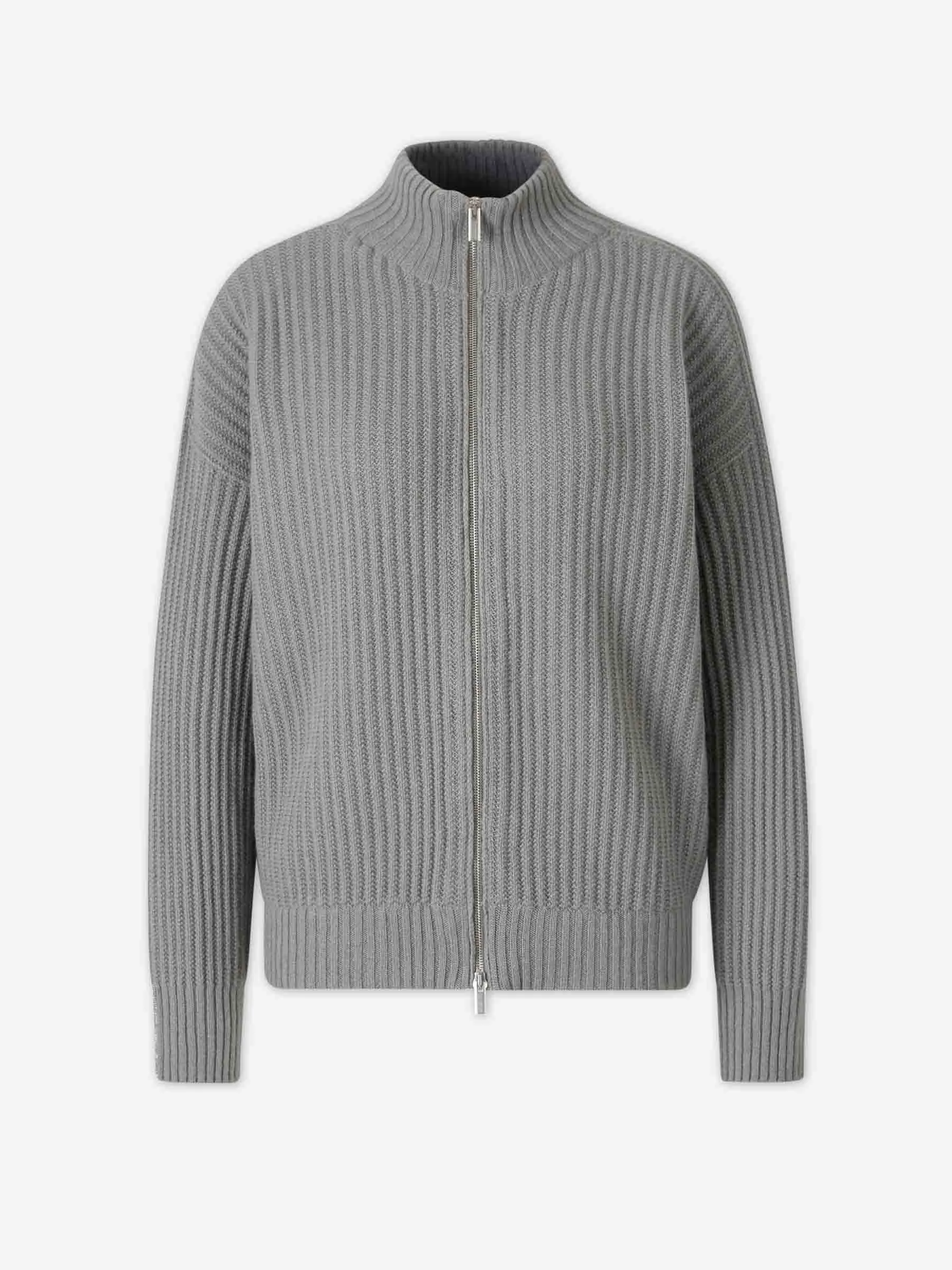 KNIT ZIP-UP CARDIGAN - 1