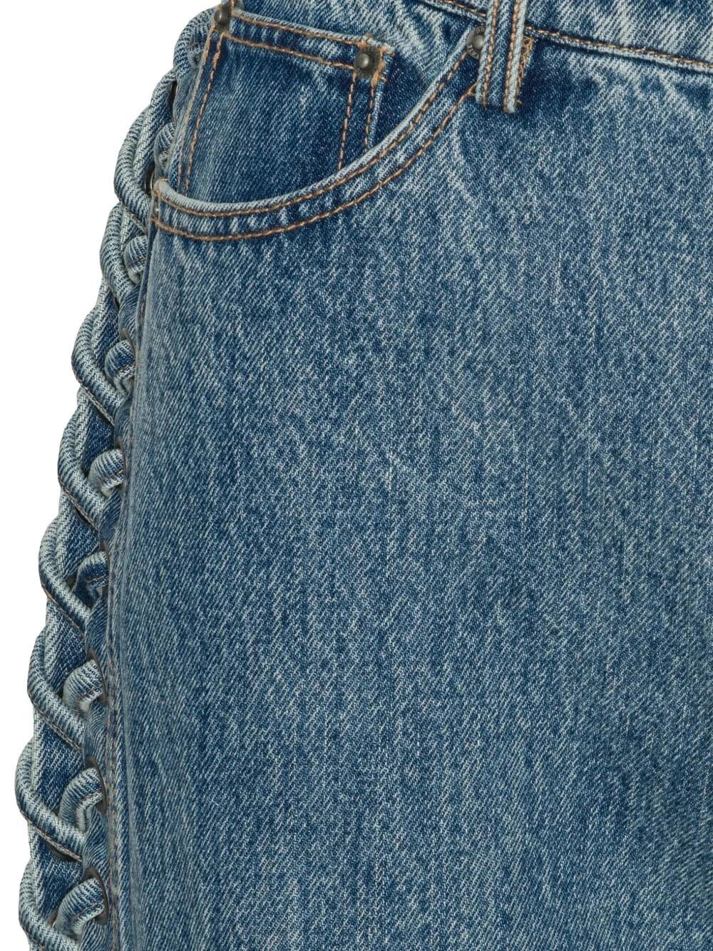 Rotate Women Laced Straight Leg Jeans - 3