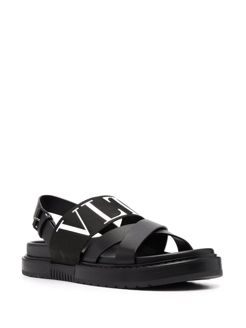 Valentino logo-print crossover-strap sandals outlook