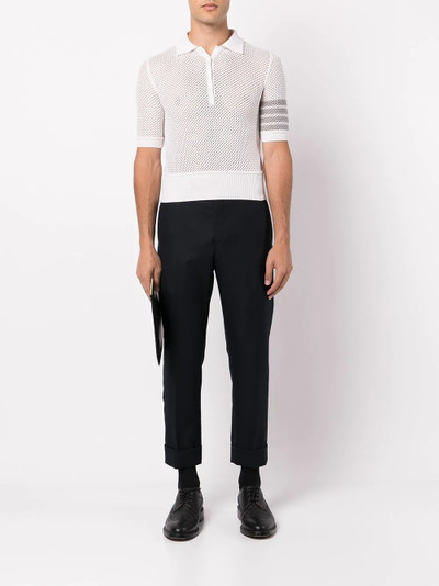 Thom Browne 4-Bar cashmere mesh polo shirt outlook