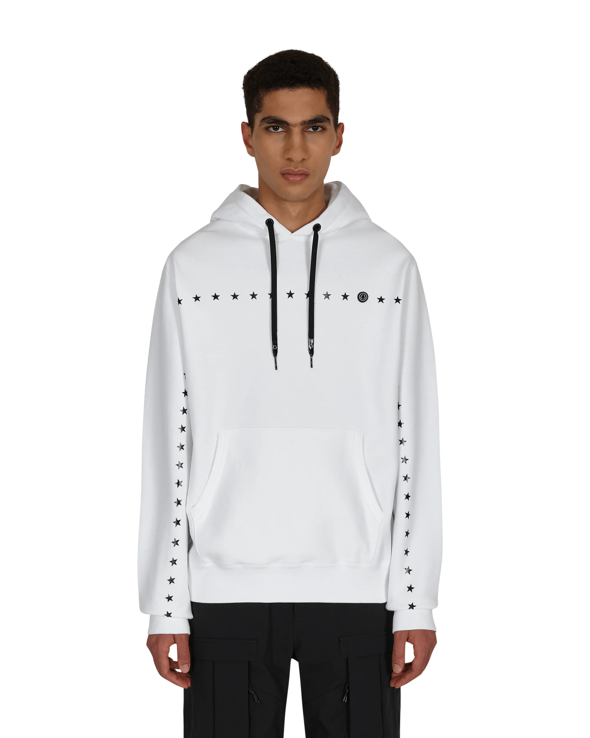 7 Moncler FRGMT Hiroshi Fujiwara Printed Stars Hooded Sweatshirt White - 1