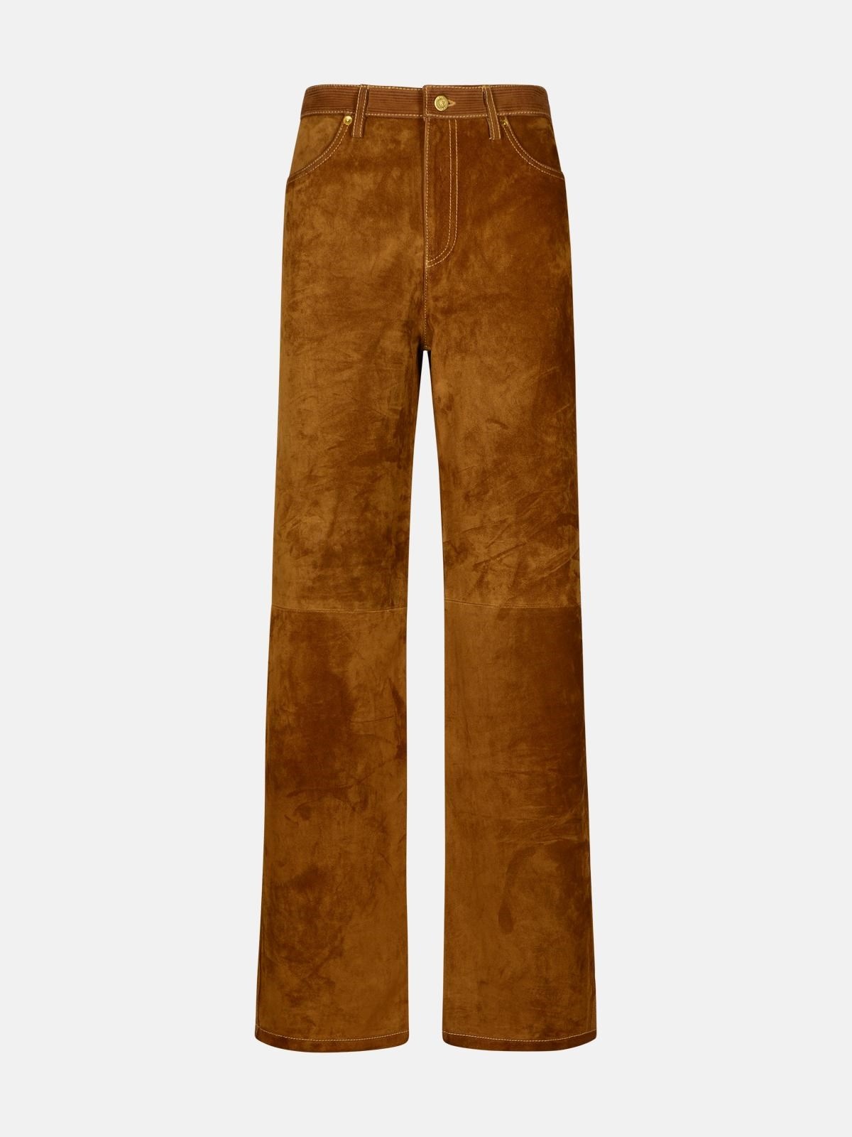 BROWN COWHIDE TROUSERS - 1