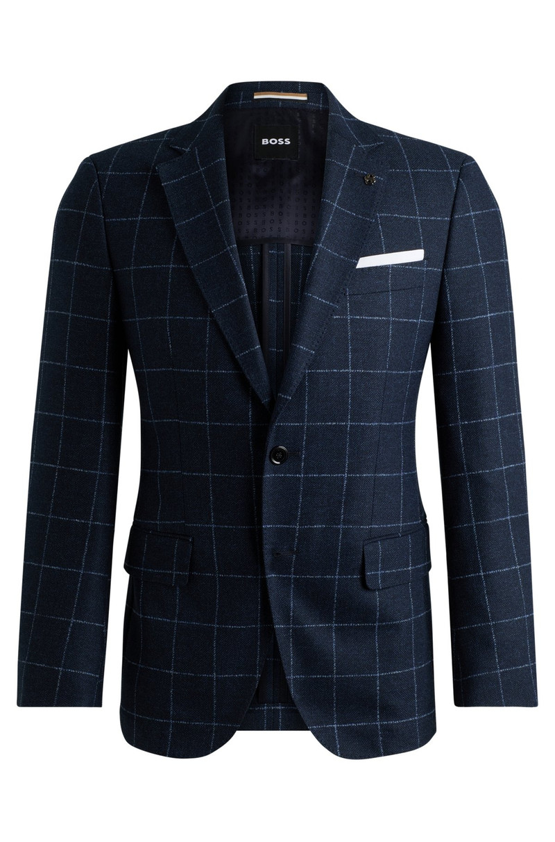 SLIM-FIT JACKET IN CHECKED WOOL 1