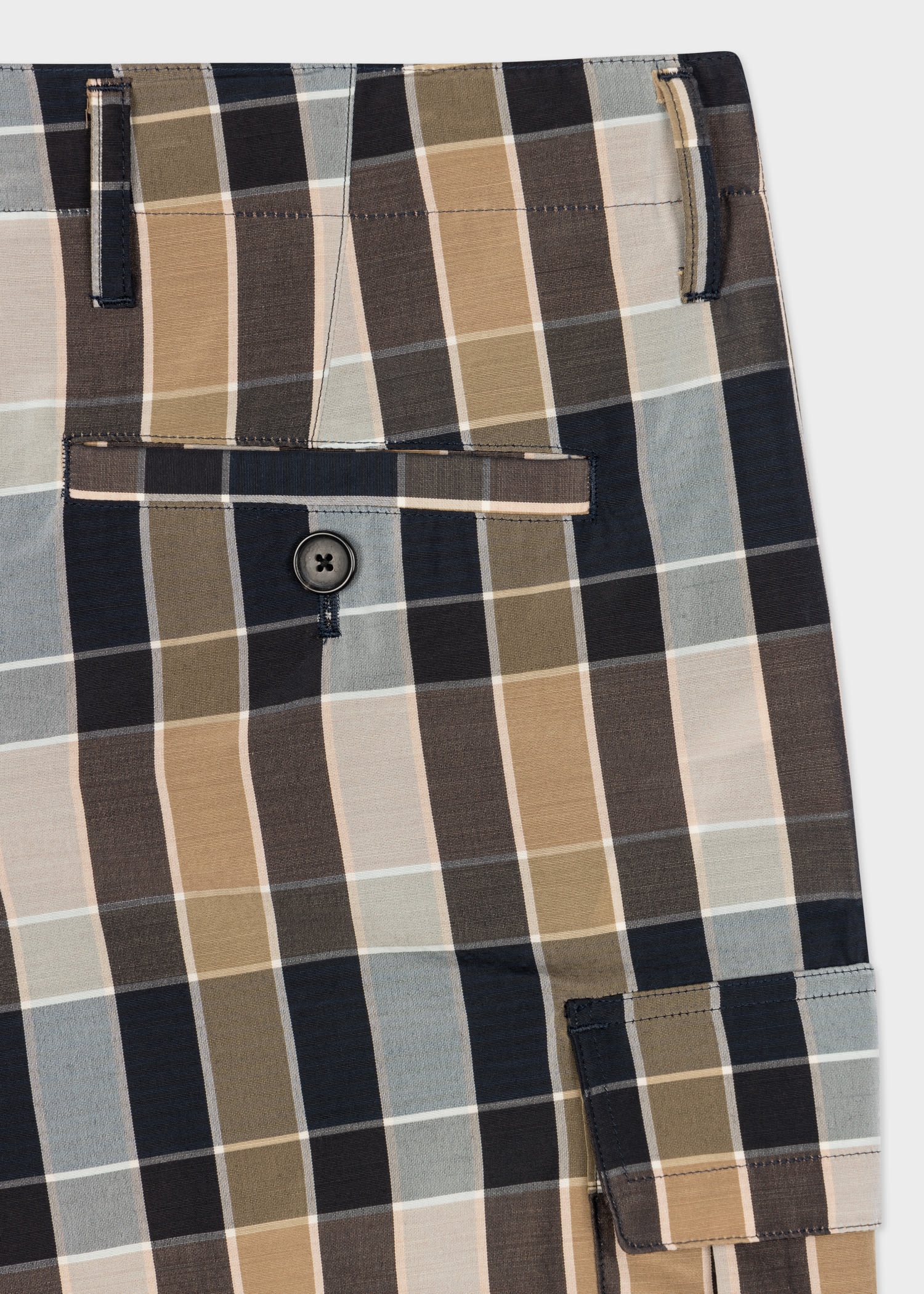 Wool-Blend Check Cargo Shorts - 3