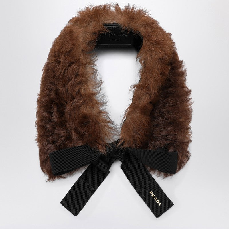Prada Shearling Shawl With Tie Women - 1