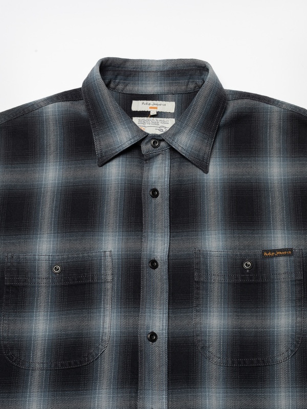 Julian Worker Shadow Check Shirt Black - 3