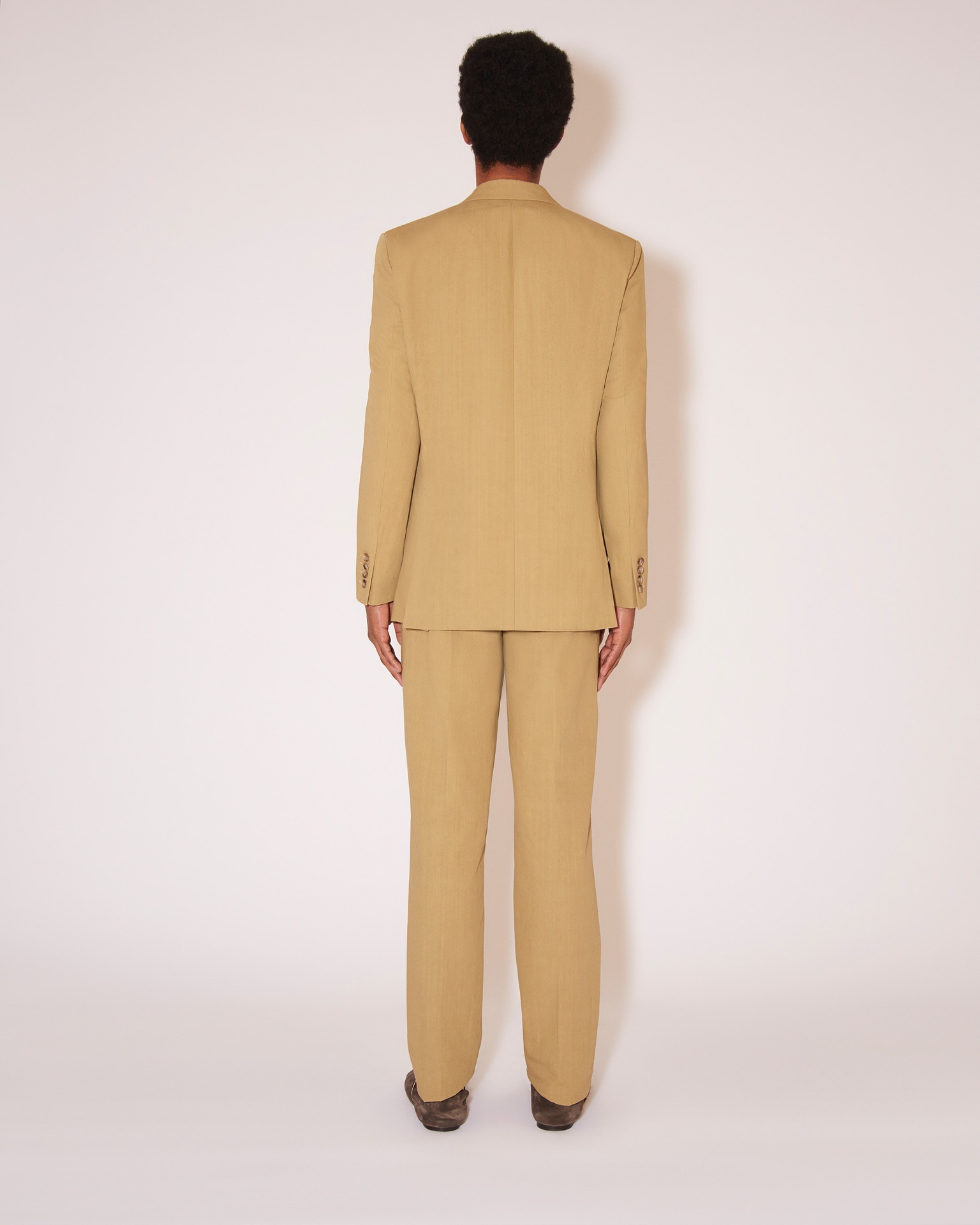 GAEL - Double-breasted slub-cotton blazer - Khaki - 3