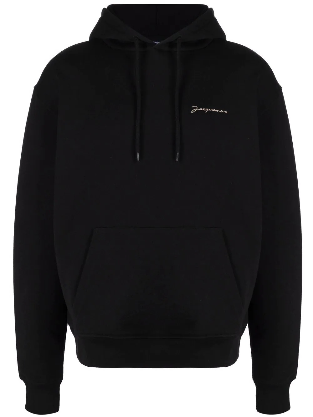 logo-embroidered drawstring hoodie - 1