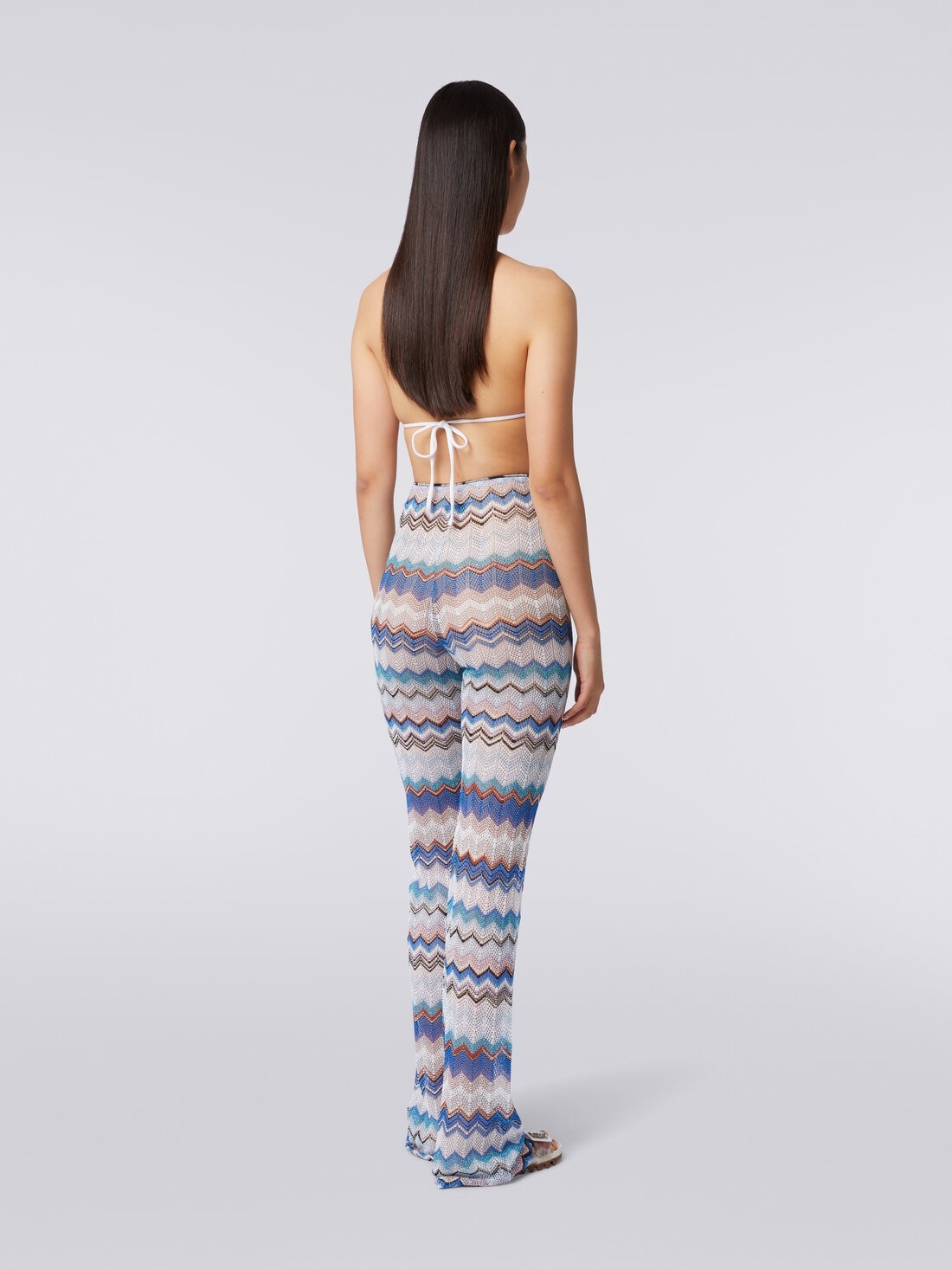 Cover up trousers in zigzag crochet with lurex - 4