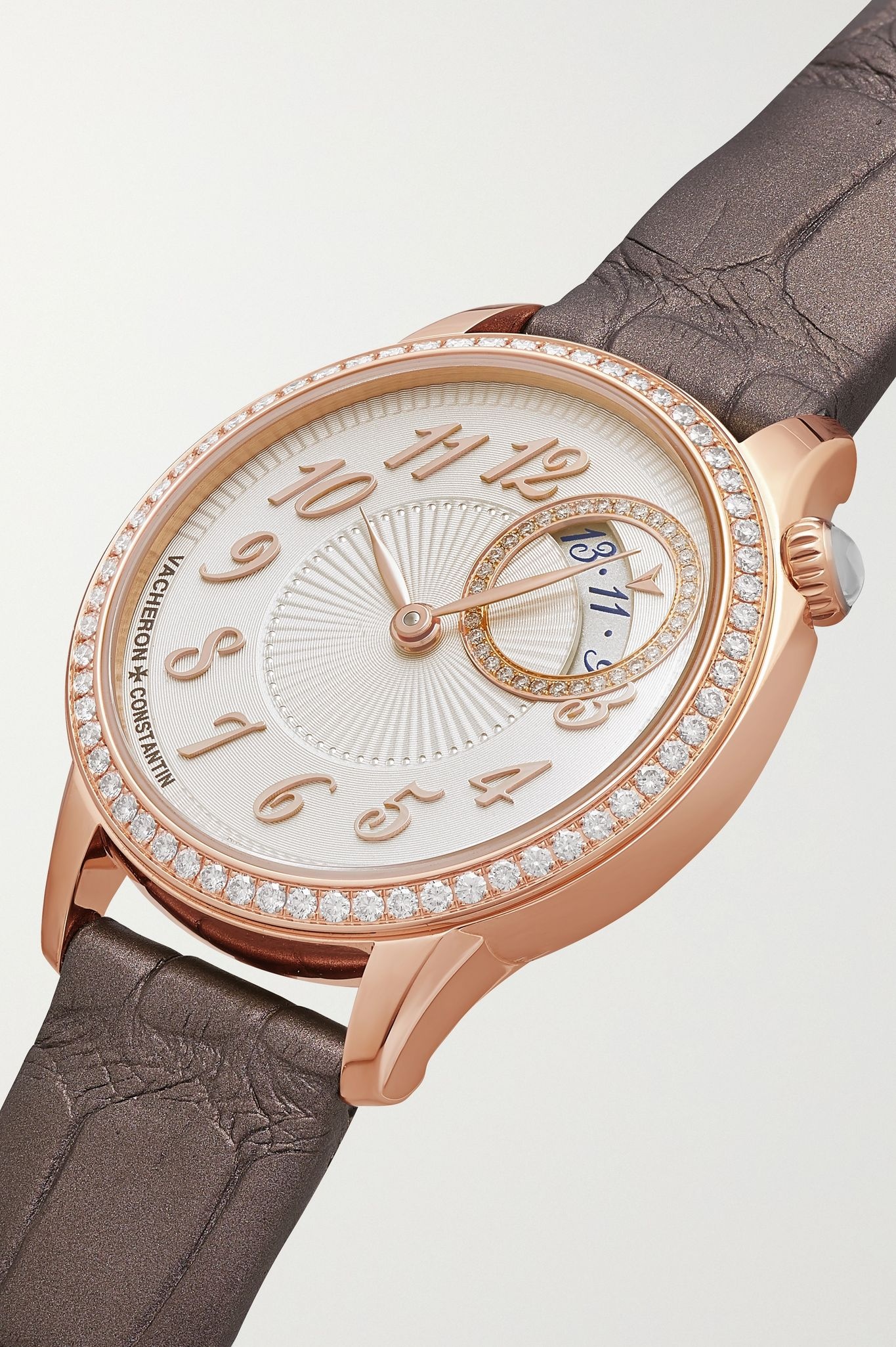 Égérie 30mm 18-karat pink gold, alligator and diamond watch - 2