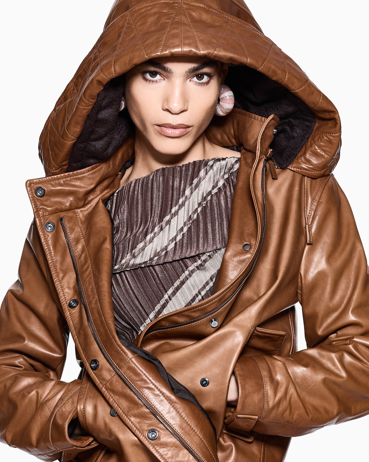 ASV HOODED, NAPPA-LEATHER BLOUSON - 6
