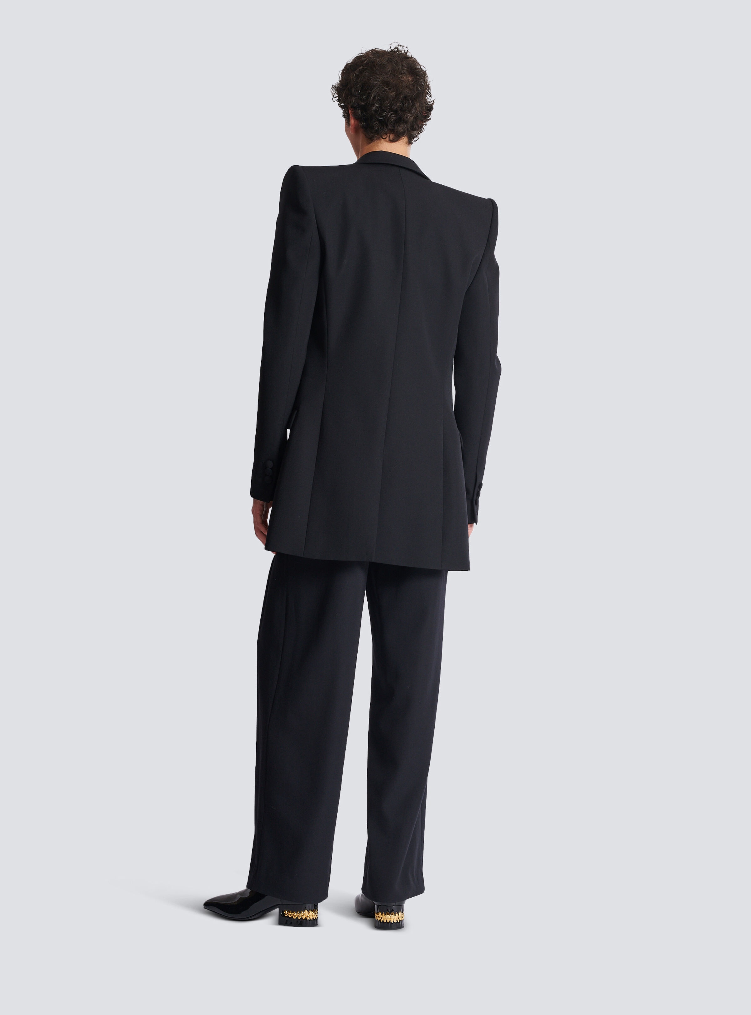Grain de poudre 1-button jacket with shoulder pads - 4