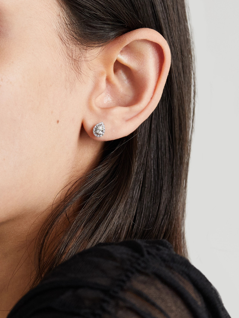 De Beers Aura 18-karat White Gold Diamond Earrings outlook