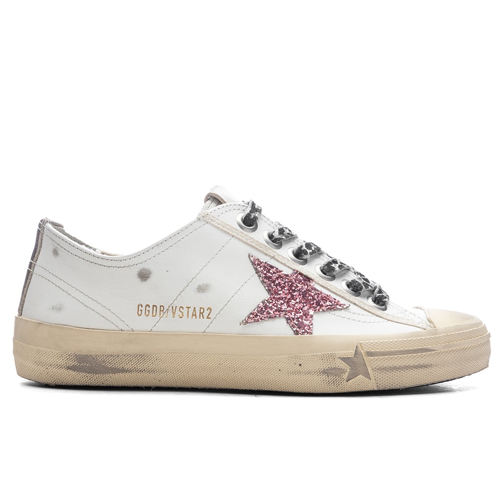 WOMEN'S V-STAR 2 LEATHER SNEAKER - WHITE/BUBBLE GUM/PLATINUM - 1