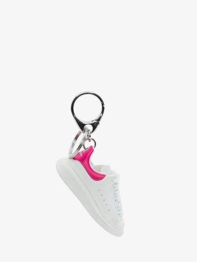 Alexander McQueen Oversized Sneaker Keyring in White/bobby Pink outlook