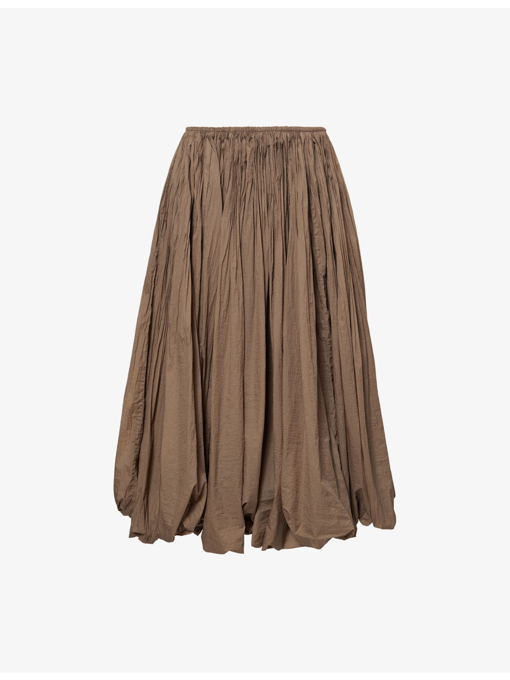 Bubble-Hem Pleated Crepe-Jersey Maxi Skirt - 1