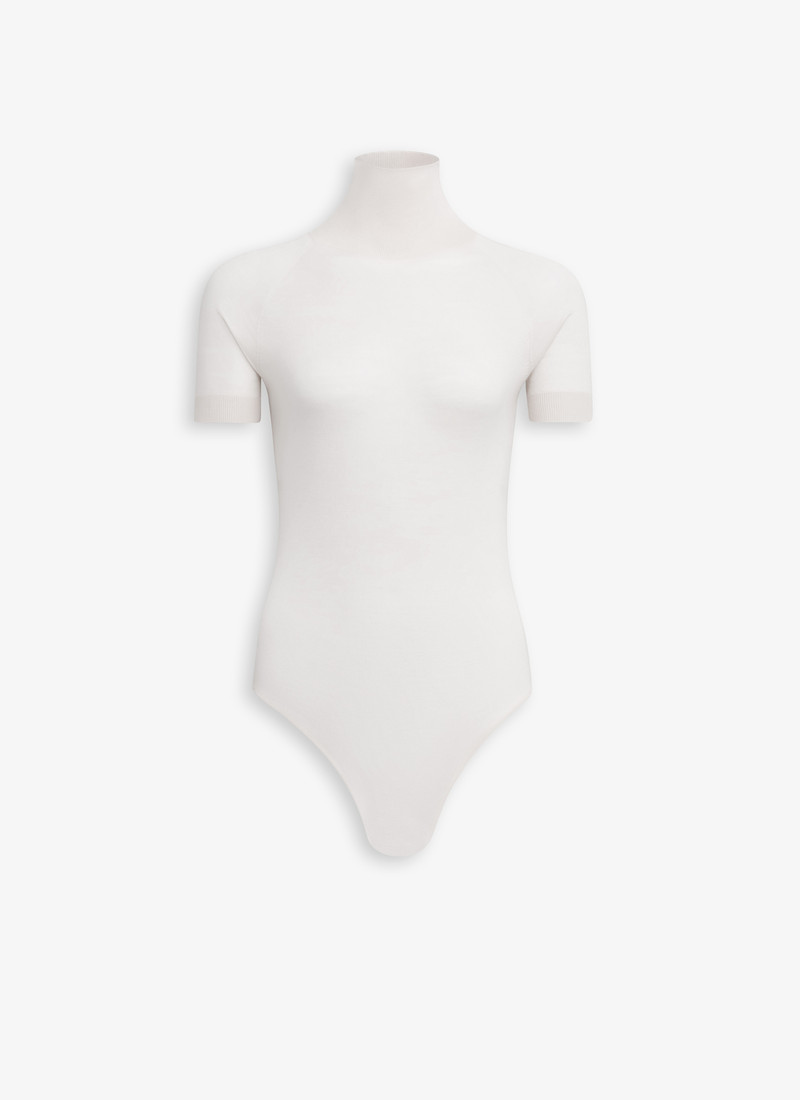 SHORT SLEEVE BODY IN SHEER WOOL KNIT - 1
