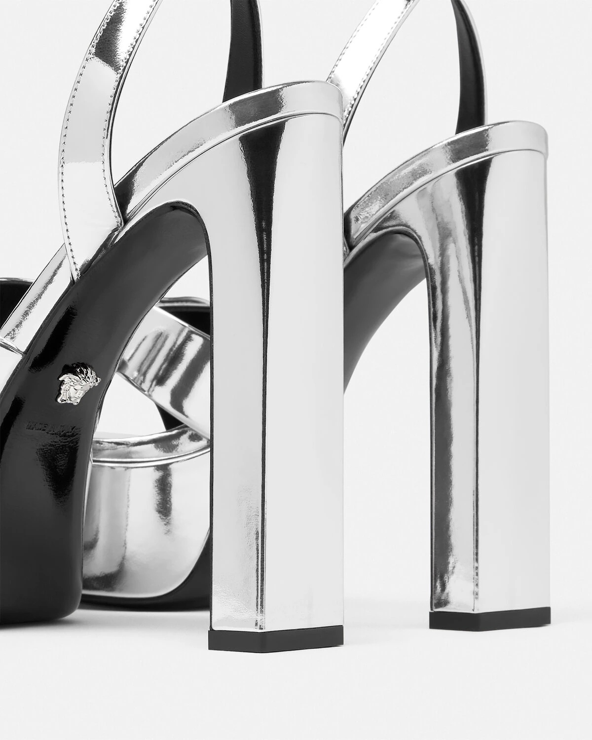 Gianni Ribbon Metallic Sandals 140 mm - 6