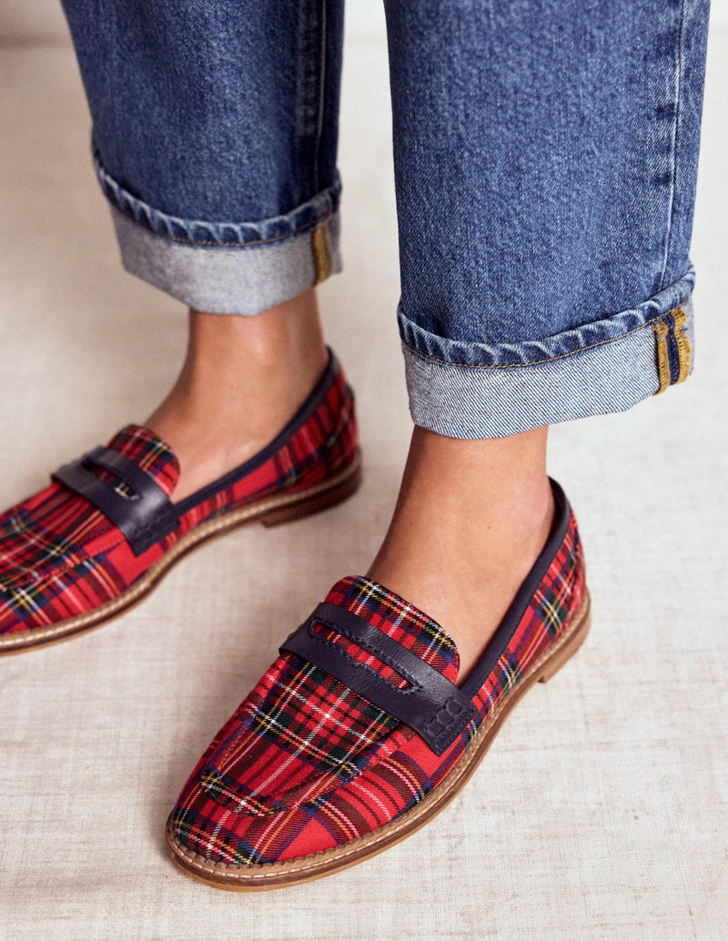 BODEN Nya Penny Loafers-Tartan outlook