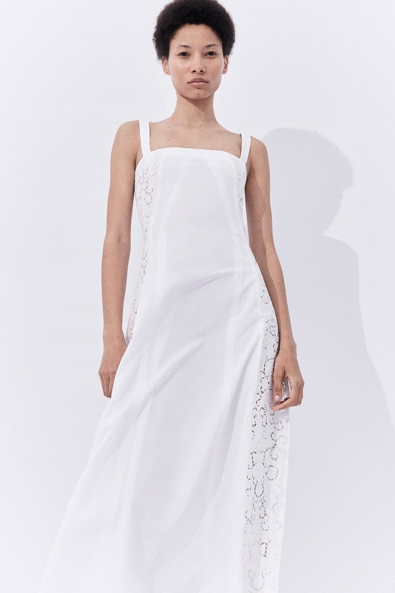 Lenya Lace Dress in White Cotton 2
