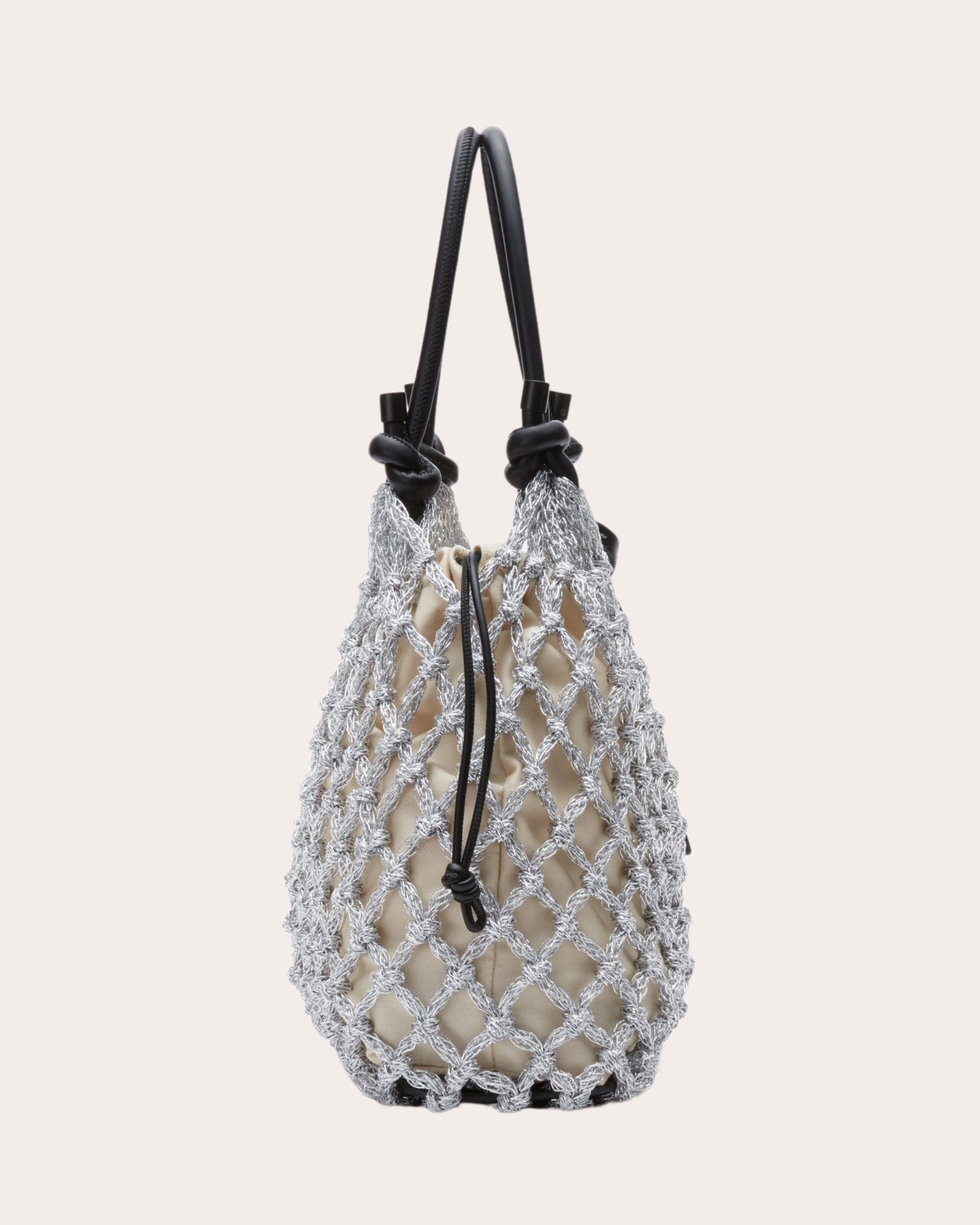 Mini Metallic Macramé Tote - 3