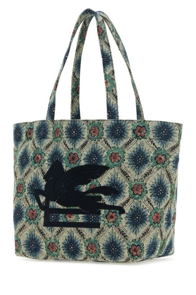 Etro Embroidered canvas medium Soft Trotter shopping bag outlook