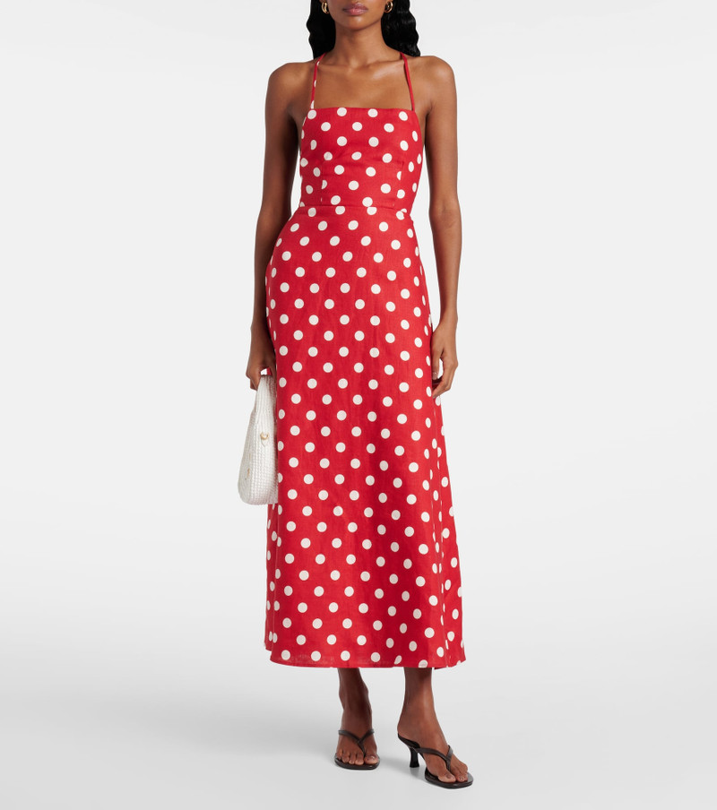 POSSE Lori polka-dot linen maxi dress outlook