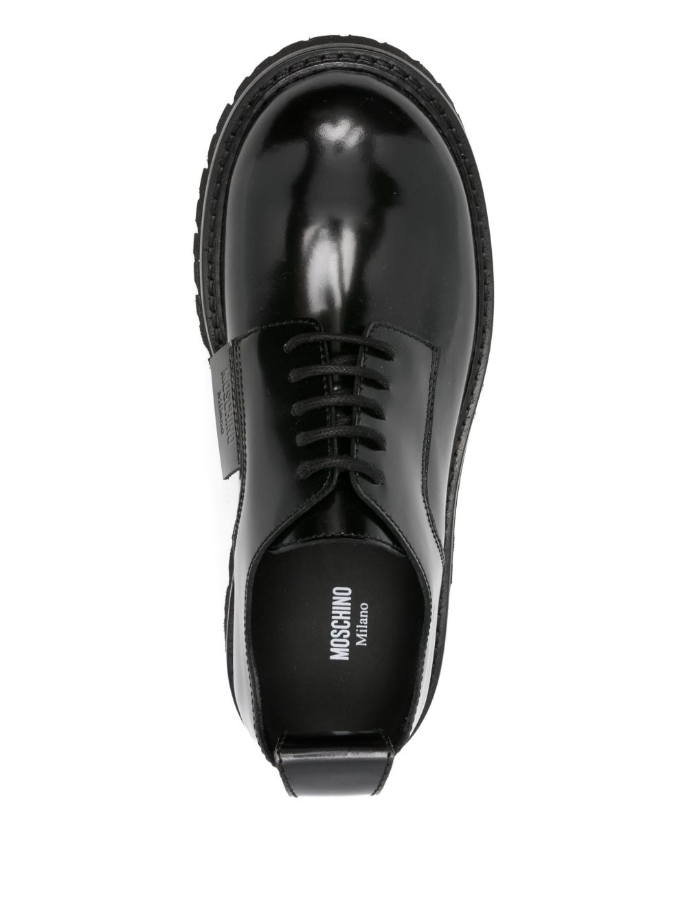 leather lace-up derby shoes - 4