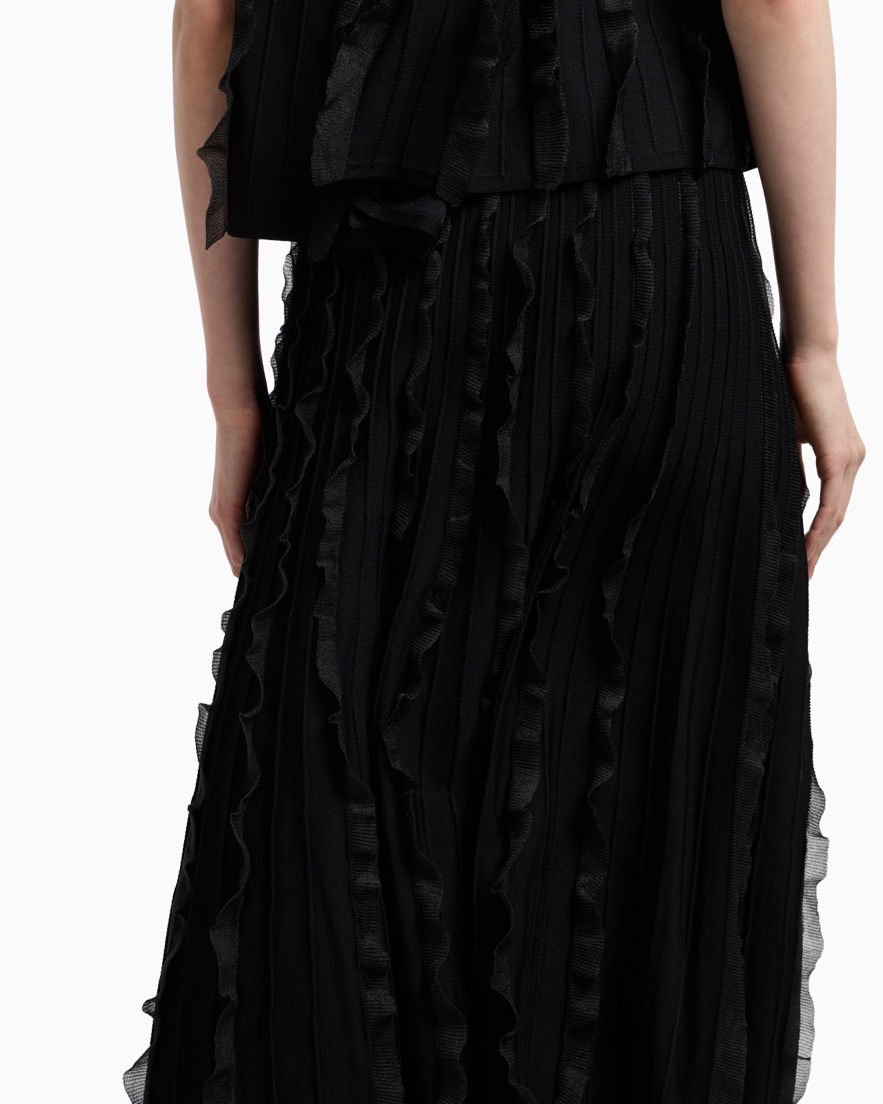 VISCOSE KNIT SKIRT WITH RUCHES - 5
